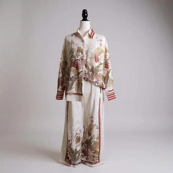 Floral Print Women’s Linen Set - Picture 8 of 9